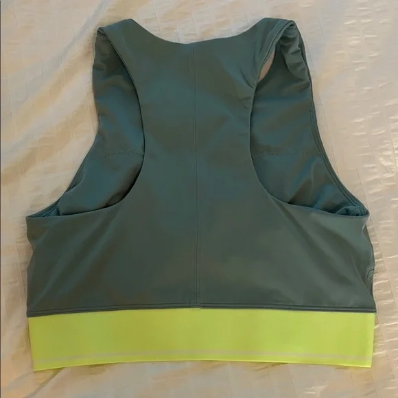 #3 LULULEMON athletica Sports Bra in Green and Neon Yellow - Picture 2 of 2